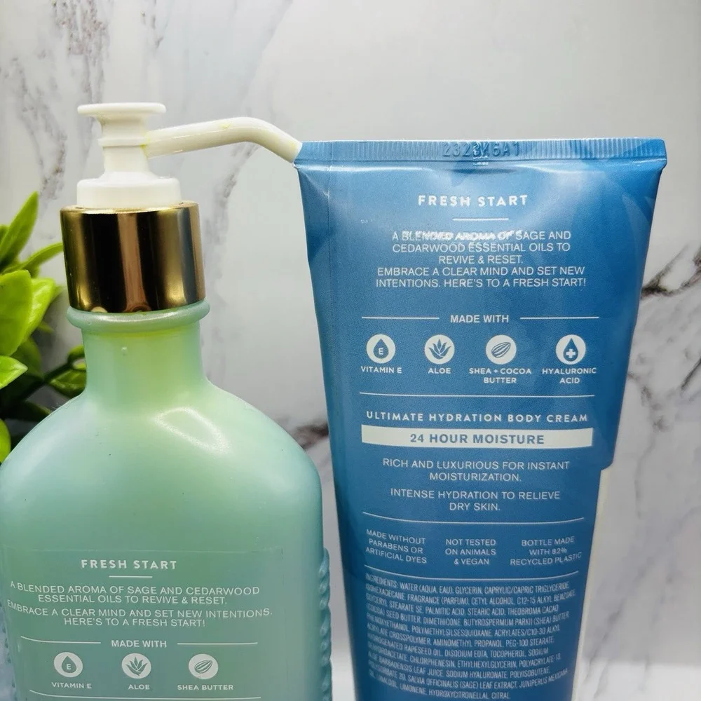 Bath & Body Works Fresh Start Sage & Cedarwood 2 Pc Body Lotion Cream Set